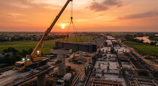 Crane construction site